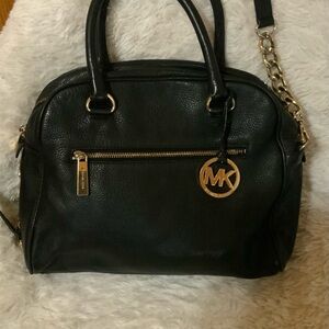 Michael Kors Black Leather Satchel Crossbody